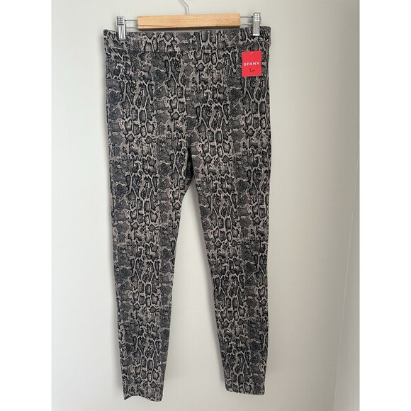 SPANX Pants - SPANX Jean-ish Ankle Leggings Women Size Large Snake Print Edgy Modern Punk NWT